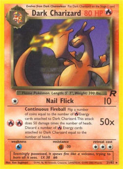 Pokémon dunkles glurak 21 - dunkles, tr-21