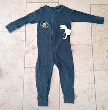 Schlafanzug Pyjama Einteiler Jungen 110 116 Blau Dinosaurier Dino Onesie
