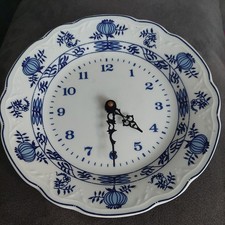 Wanduhr aus Porzellan mit Zwiebelmuster Dekoration Uhr 