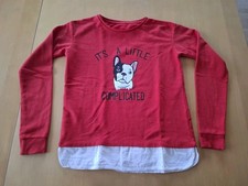 Pullover, rot, mit Hund, Gr