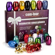 Wilhelm Sell 18x Ringelband in bunten Farben - 20 m je Rolle Geschenkbänder