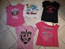 4x T-Shirt pink, Schlümpfe, Affe +, Gr. 140