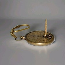 Vintage-Stil maritime Sonnenuhr Taschenuhr Anhänger Charm funktioniert WIRKLI...