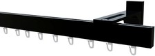 Gardinenschiene Innenlaufschiene schwarz 1-läufig ab 100 cm (429) "Bern"