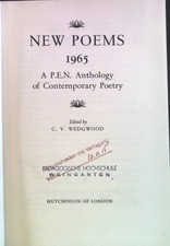 New Poems 1965 a P.E.N. Anthology of Contemporary Poetry. Wedgwood, C.V.: