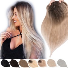 Damen Toupet Clip in Toppers Wie Echthaar Haarteile Pony Toupee Haarverlängerung