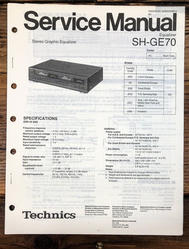 Technics ge70 equalizer - technics, sh-ge70
