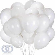 100 WEISSE LUFTBALLONS Helium
