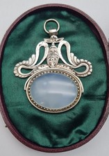 PRACHTVOLLER GROSSER SILBER SCHMUCKSTEIN JUGENDSTIL ANHÄNGER FOB 1902-1922 RAR!!