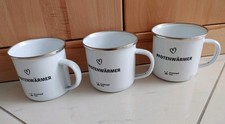 3x Pfotenwärmer Camping Emaille Tasse Becher Kaffeebecher Kaffeetasse unbenutzt