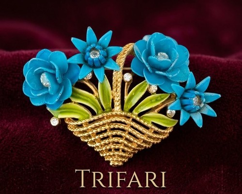 Trifari vintage brosche korb - trifari,