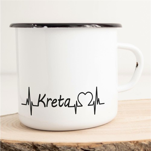 Emaille tasse kreta - tasse, vintage