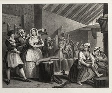 William HOGARTH Stahlstich 1880 The Harlot's Progress Plate 4