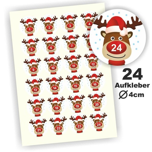 Aufkleber 24 advent - aufkleber,