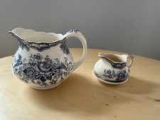2 Milch Kännchen Crown Ducal Bristol graublau ????
