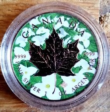 1oz Silber Maple Leaf Canada Flowers 2017 Coloriert ohne Zubehör 
