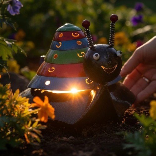 Schnecke windlicht gartenfigur - schnecke,