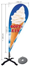 Beachflag Softeis ca 240 cm