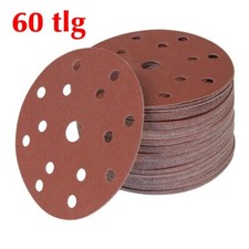 60 tlg 150 mm 15 Loch Rot Klett Schleifscheiben SET P40 P60 P80 P120 P180 P240