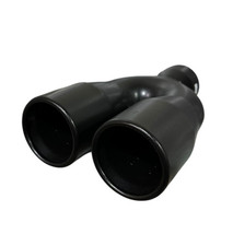 Edelstahl Doppelrohr Auspuffblende Schwarz Endrohr Auspuff Blende Sportauspuff