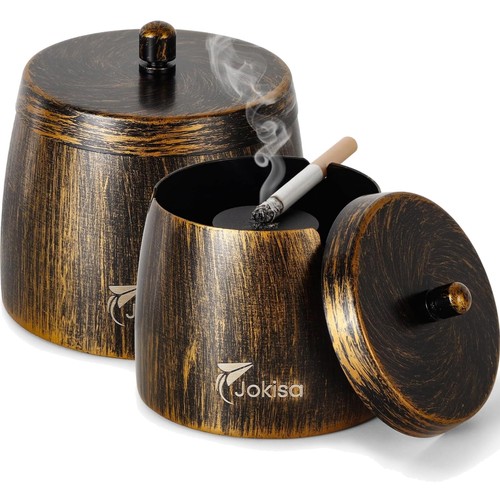 Aschenbecher edelstahl 2er set - edelstahl,