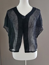 Claude de Paris Bluse Bolero Jacke Jäckchen Gothic schwarz transparent