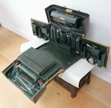 Vintage c1890 Alfred Clark Leder Waschtisch Gladstone Reisetasche notwendig & Inhalt