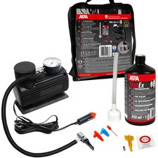 Reifenpannenset Kompressor Reifendichtmittel 450ml APA FlatEx 12V MHD 08/2030