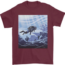 Herren-T-Shirt A Deep Sea Scuba Taucher Tauchen 100 % Baumwolle