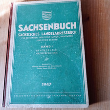 Sachsenbuch Sächsisches Landes Adressbuch 1947 Behörden Ortsverzeichnis Band 1