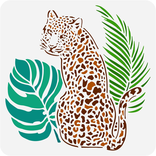 Leoparden schablone 30x30 - 30x30, cm