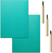 2 Stück Linoleum Platte A4