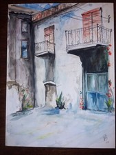 Watercolour, Landscape, Wooden