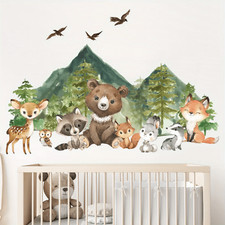 Wandsticker,Bär,Hirsch,Fuchs