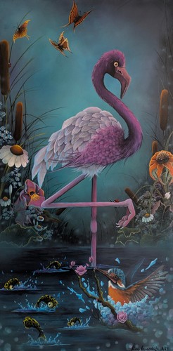 Flamingo blumen eisvogel - flamingo,