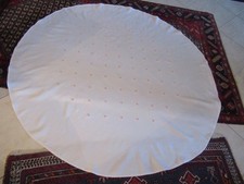 Tischdecke rund von Proflax  ca. 160 x160 cm weiß mit rosa Blüten