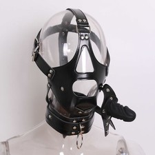 Bondagemaske Mit Plug Verstecktem Ballknebel Kopfmaske Bondage BDSM Kunstleder?