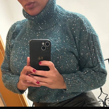 Wollpullover Handgestrickt Handmade Rollkragen Gr. M  Neu