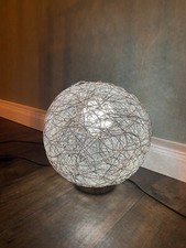 Moderne Tischleuchte 30 cm Alu-Drahtgeflecht Kugel Tischlampe mit Leuchtmittel 