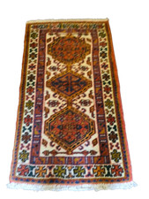 Edler handgeknüpfter Perser Teppich Heris Orientteppich 126x73cm