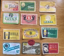 12 alte DDR Bier Etiketten 70