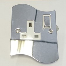 Litecraft Steckdose mit Schalter Elektroverschraubung - Chrom poliert Ausverkauf