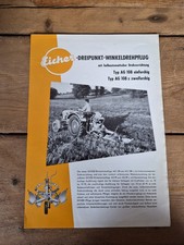 Orig. Schlepper Prospekt Eicher Winkeldrehpflug AG 108 Traktor 