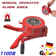 Handsirene Aluminiumgehäuse Sirene Handkurbel Einklappbar Alarmsirene Rot 110 DB