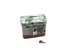 Spardose Spartruhe mit Schloss Metall 100 € Aufmachung 8 x 5 x 7 cm