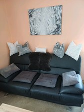 Verkauf Ledercouch Schwarz neuwertig