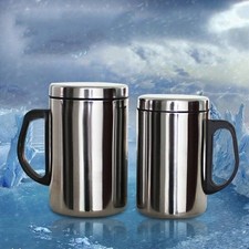 350/500ml Doppelwandig Edelstahl Reise Becher Mit Deckel Thermo Isoliert Tasse -