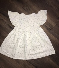 Next England Kleid 104 Musselin Mädchen Streublümchen Blumen Weiß Sommer