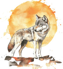 Wandtattoo Aufkleber Wolf