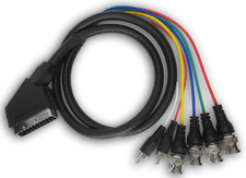 SCART männlich zu BNC Adapter Kabel RGB - von Switch zu SONY PVM / BVM Monitor